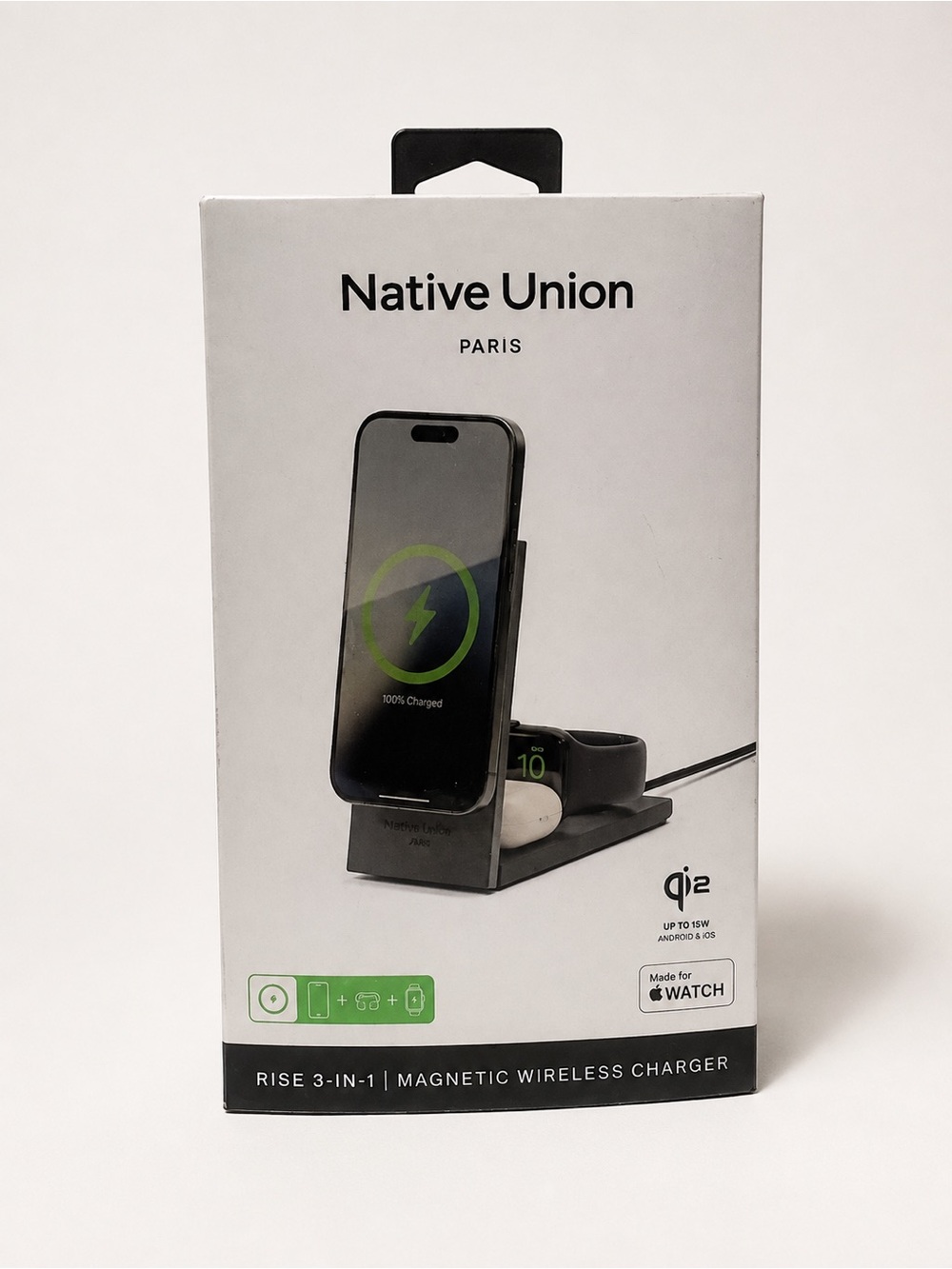 Native Union Gray 3-in-1 Magnetic Wireless Charger